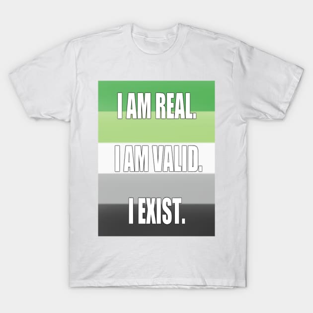 Aromantic pride: I am... T-Shirt by The Curio Art Shop